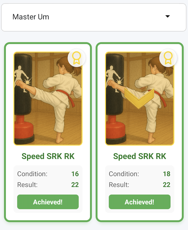 Martial arts achievement badge for Speed SRK RK